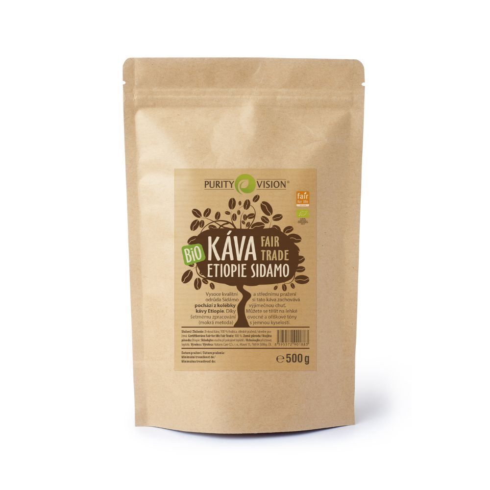 Fair Trade bio kávébabot Etiópia Sidamo 500 g
